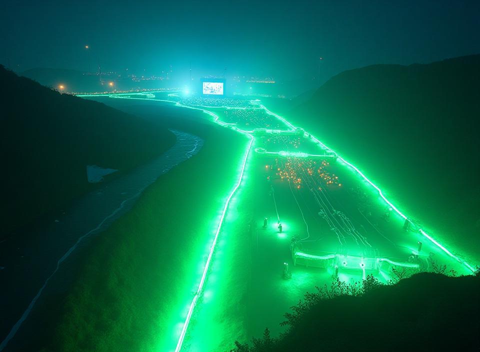 Geothermal energy system powering sustainable electronic music festival with renewable energy technology